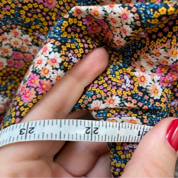 J Crew Collection tie sleeve button front top in Ratti® prism floral pink blue - Picture 4 of 9